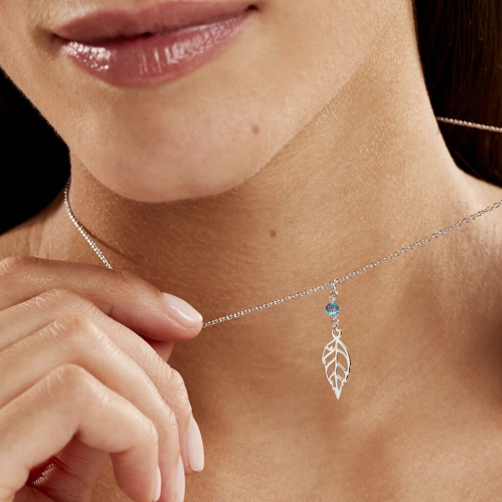 Collier Angelika Argent Blanc Pierre De Synthese