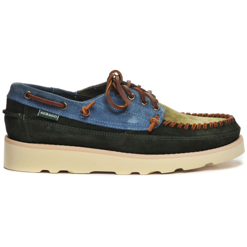 CAYUGA Green Dk Depths-Mocassin tricolore en daim graissé pour homme