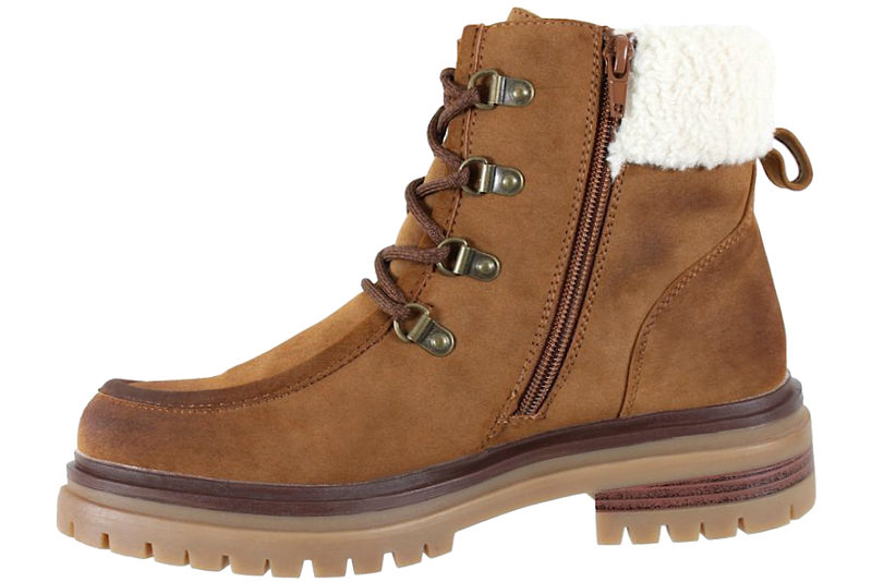 5.TH AVENUE VINTERSTØVLE I COGNACFARVET ALCANTARA