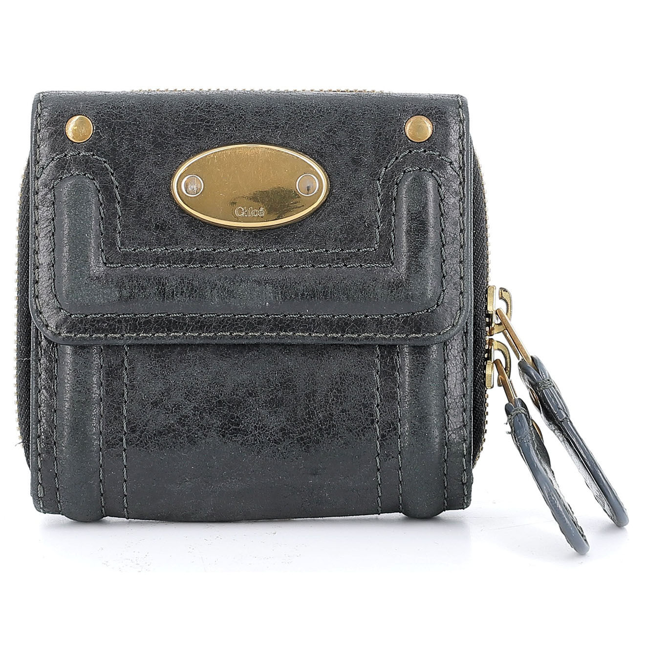 Chloé Porte-monnaie en Cuir noir - Très bon état - Longueur 11.5 cm