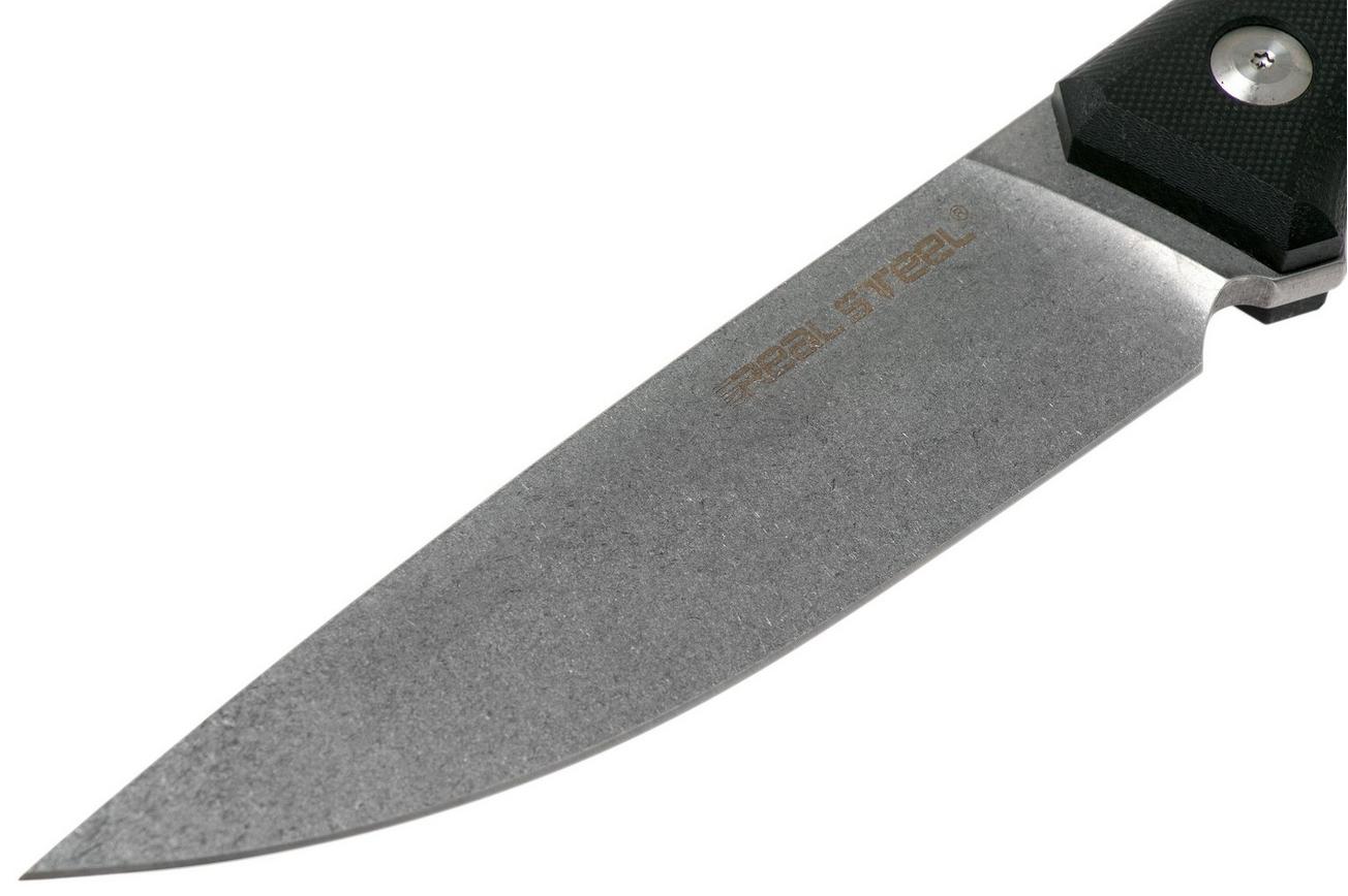 Real Steel Arbiter Stonewashed 3811 vaststaand mes, Ostap Hel design