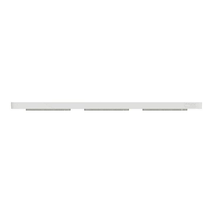 Plaque de finition triple Schneider Electric Odace Touch aluminium martelé blanc