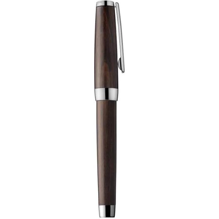 Roller en bois précieux, corps en ébène et attributs palladium polis