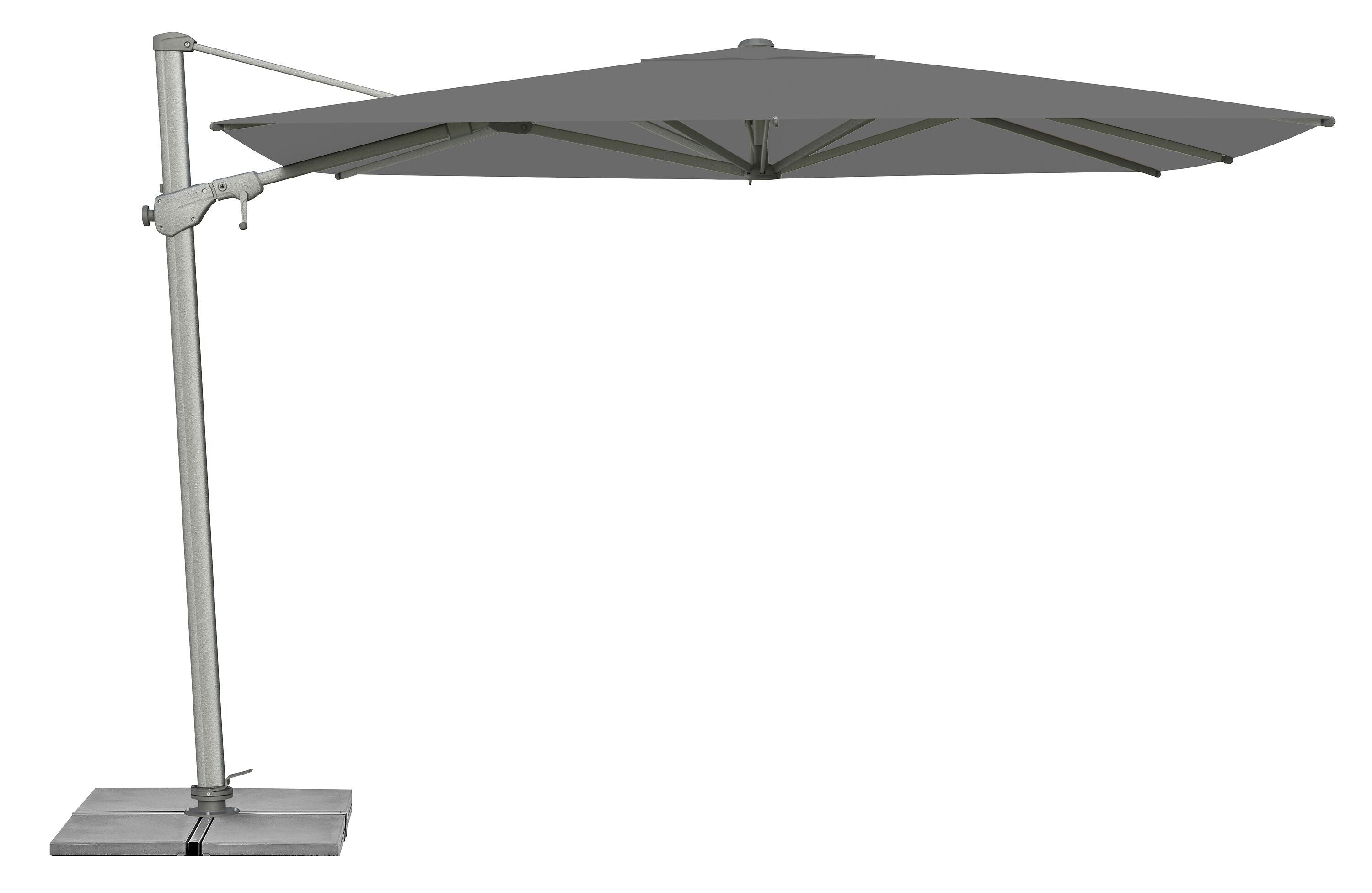 VARIOFLEX Sonnnenschirm st. grey 300x300 - Stone grey / B: 300.0 cm x T: 300.0 cm x H: 255.0 cm