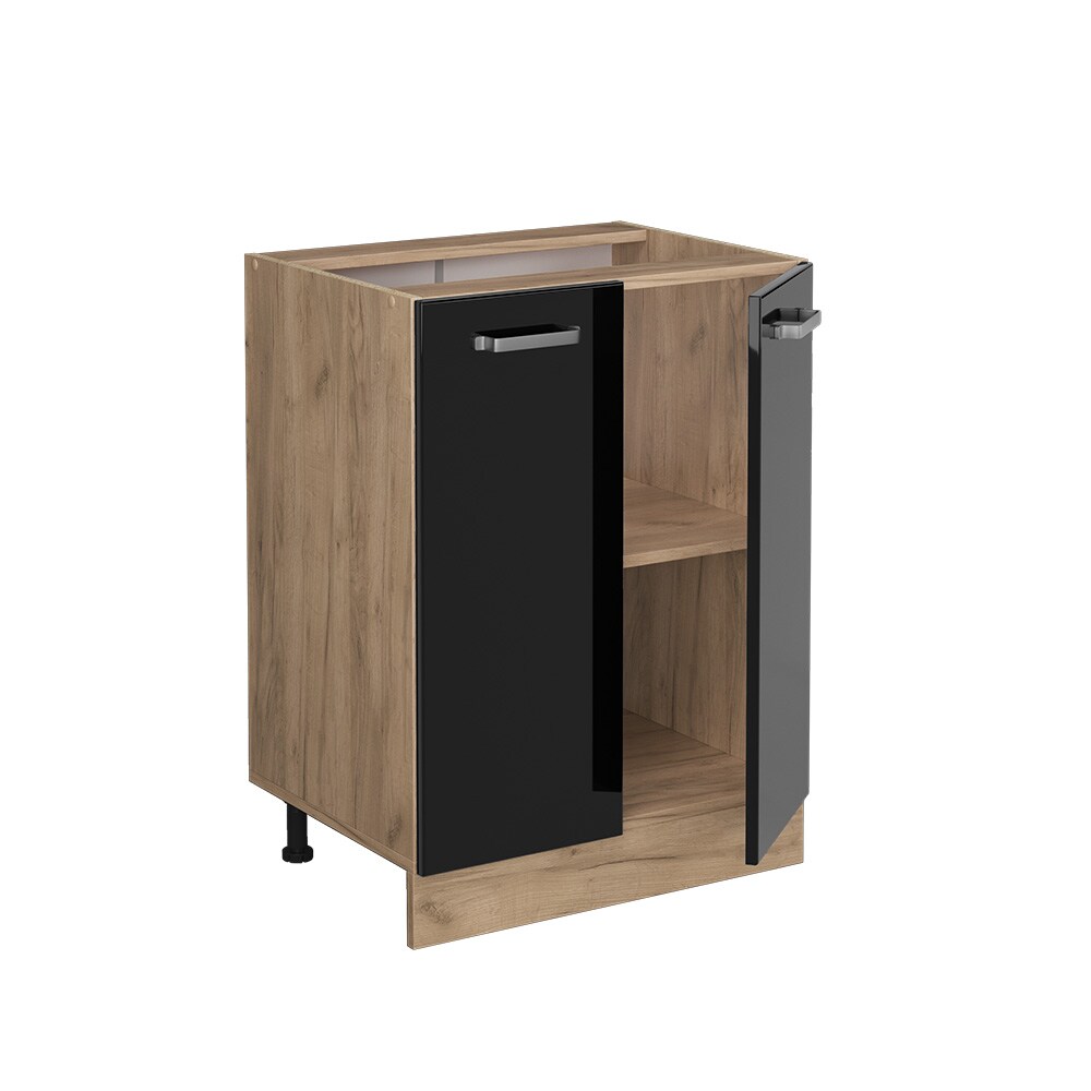 Vicco Unterschrank Küchenschrank R-Line Solid Eiche Schwarz 60 cm modern