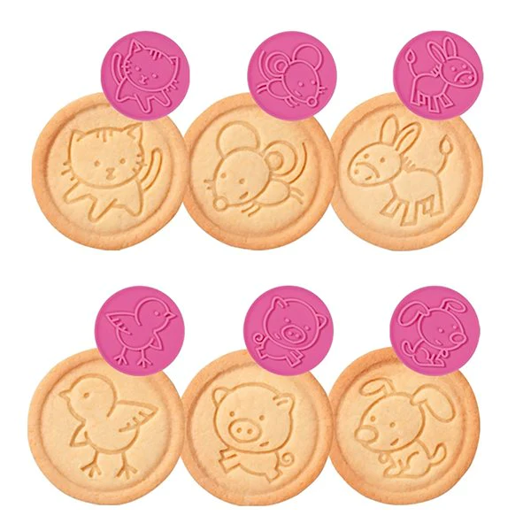 Tampon à biscuits animaux 6 décors Delicia
