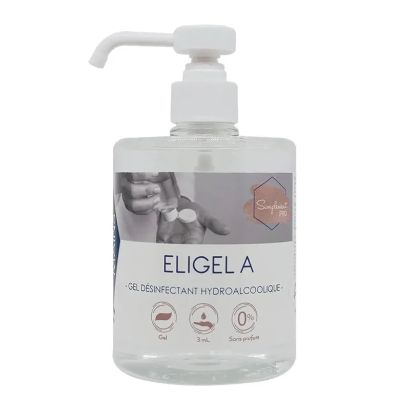 SIMPLEMENT - Gel désinfectant hydroalcoolique avec pompe - Eligel A - 500ml