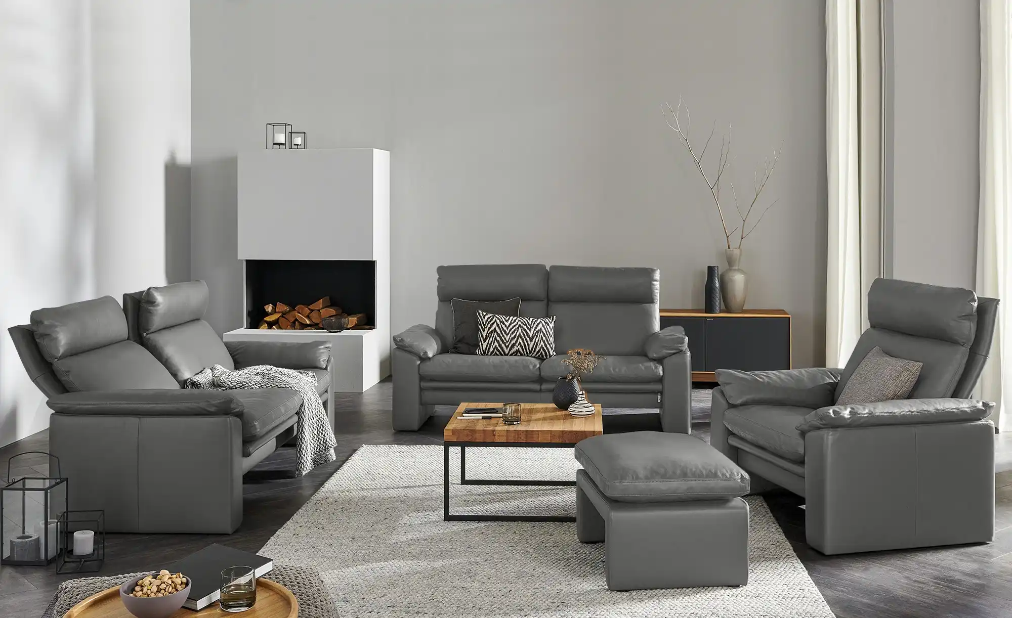 erpo just relax Ledersofa mit Relaxfunktion JR960 Bari