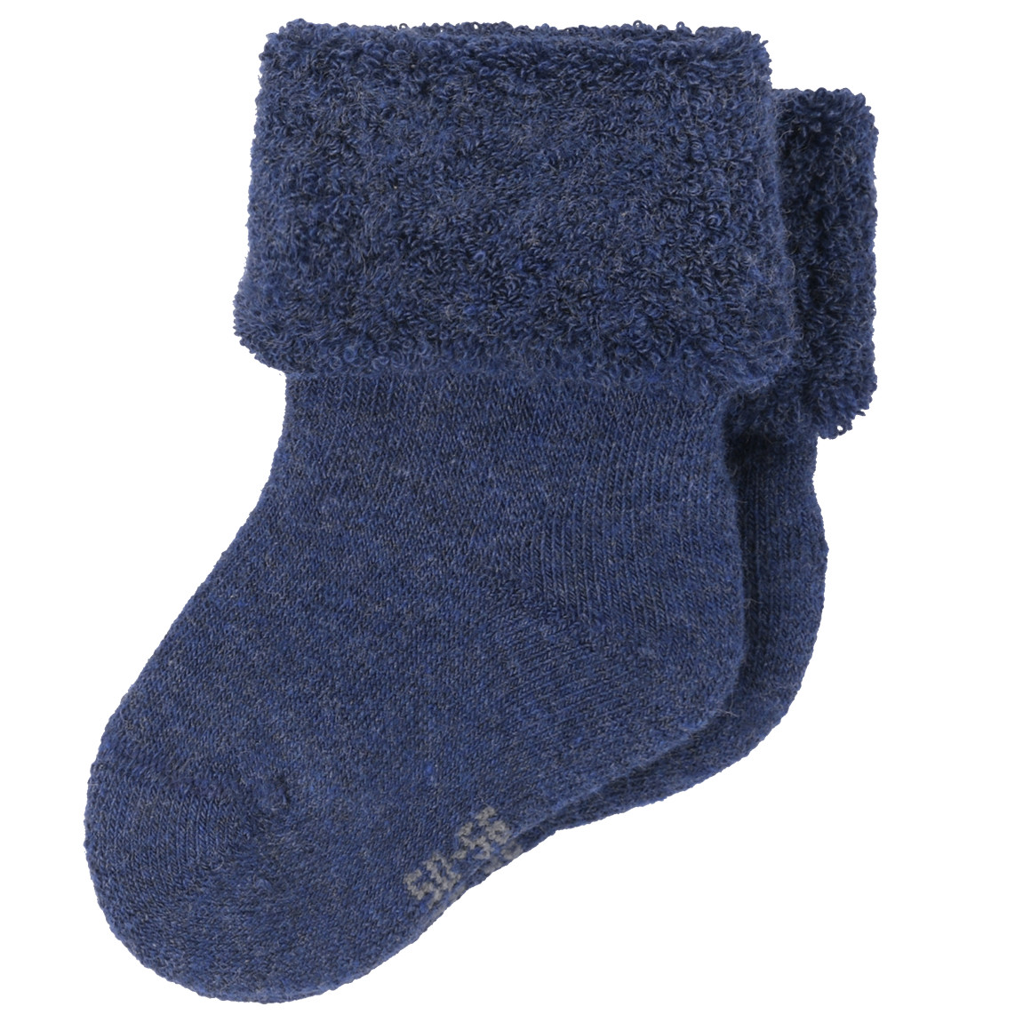 Topomini 2 Paar Erstlingssocken mit Frottee dunkelblau / beige