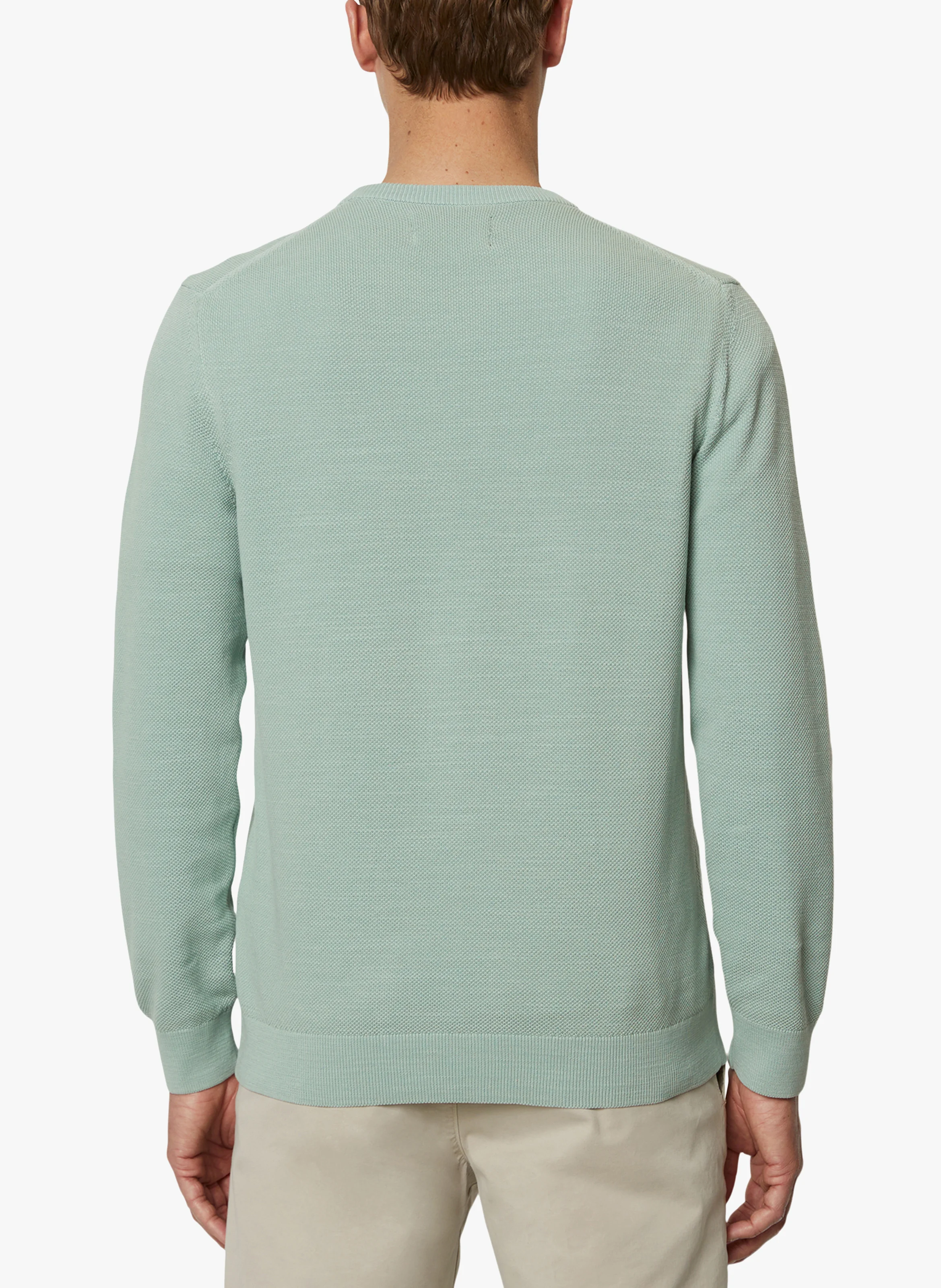 Pull col rond en coton biologique | Bleu