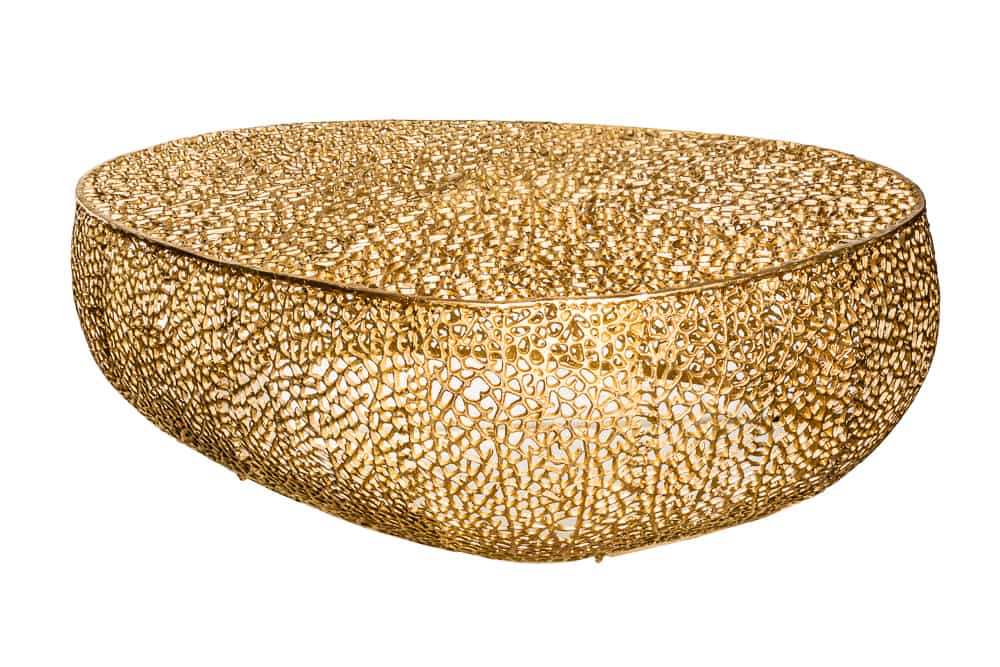 Design Couchtisch LEAF 130cm gold Metall-Aluminium-Legierung handmade