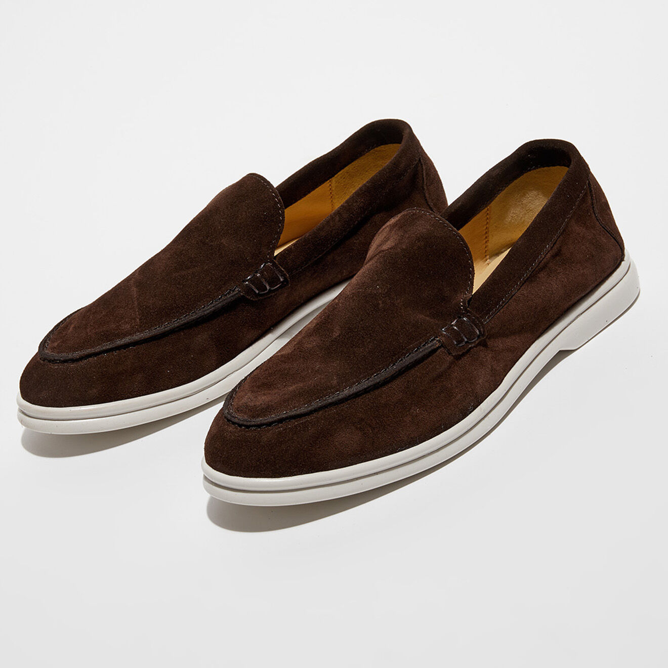 Loafers Mocassins en Velours de Cuir Alice marron