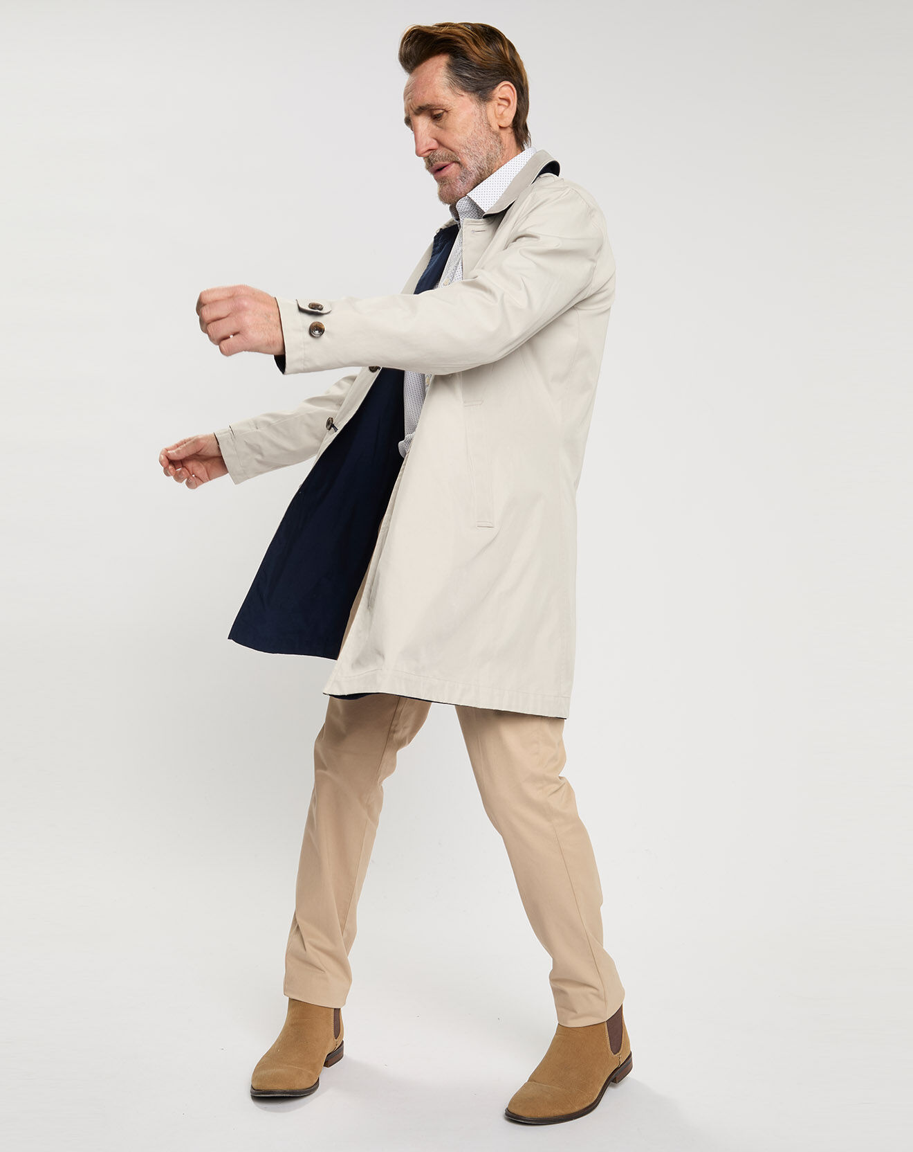 Hackett London Imperméable réversible beige/ bleu