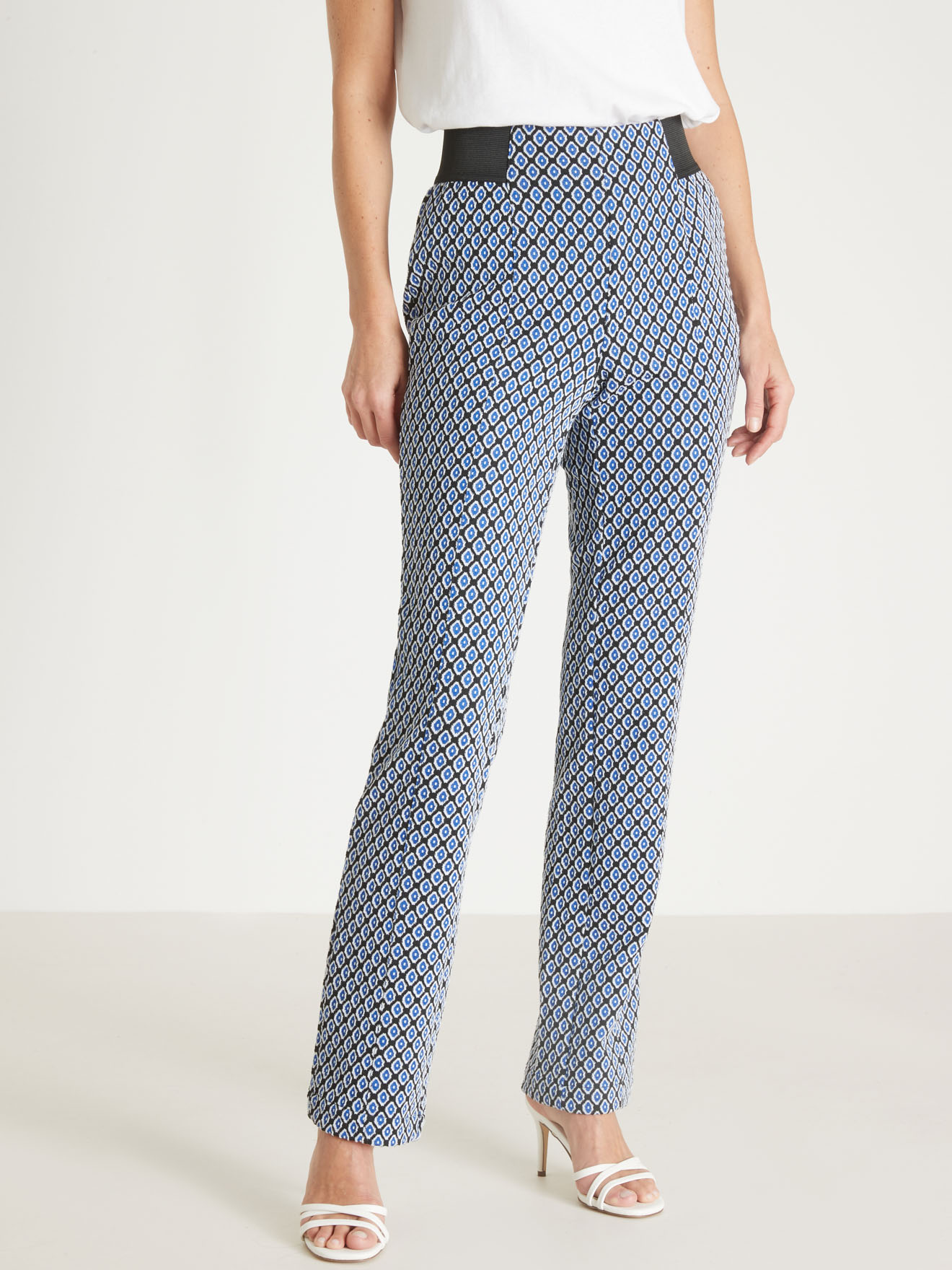 Pantalon élastiqué en maille milano