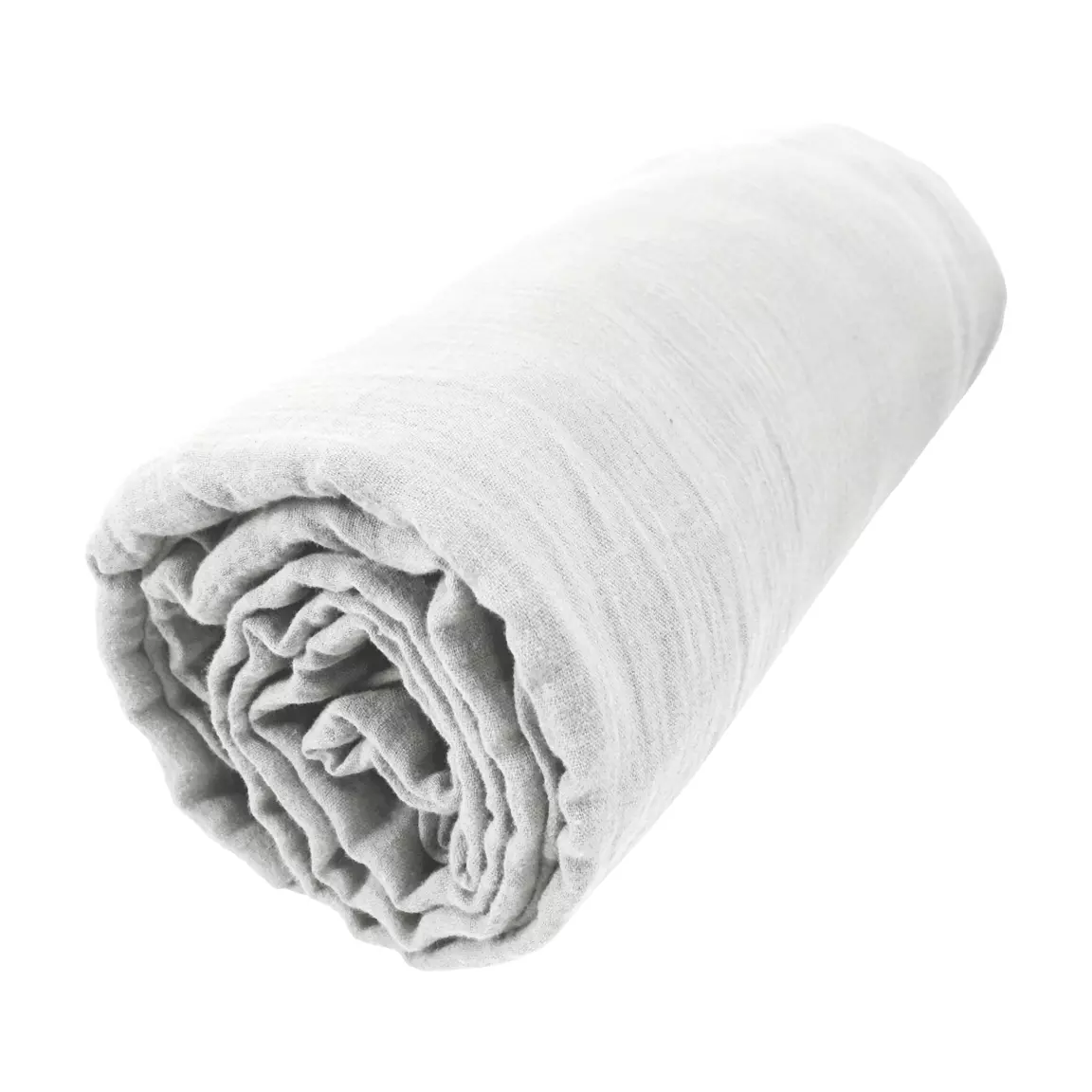 Drap housse gaze de coton (160 x 200 cm) Gaïa Gris nuage