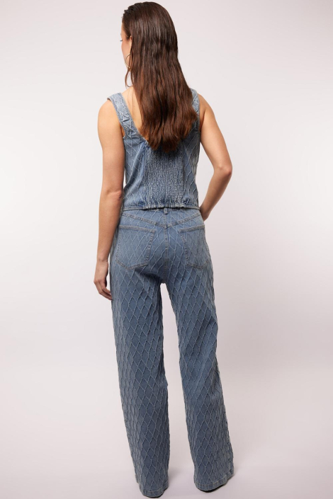 Fluresk blauwe dames jeans