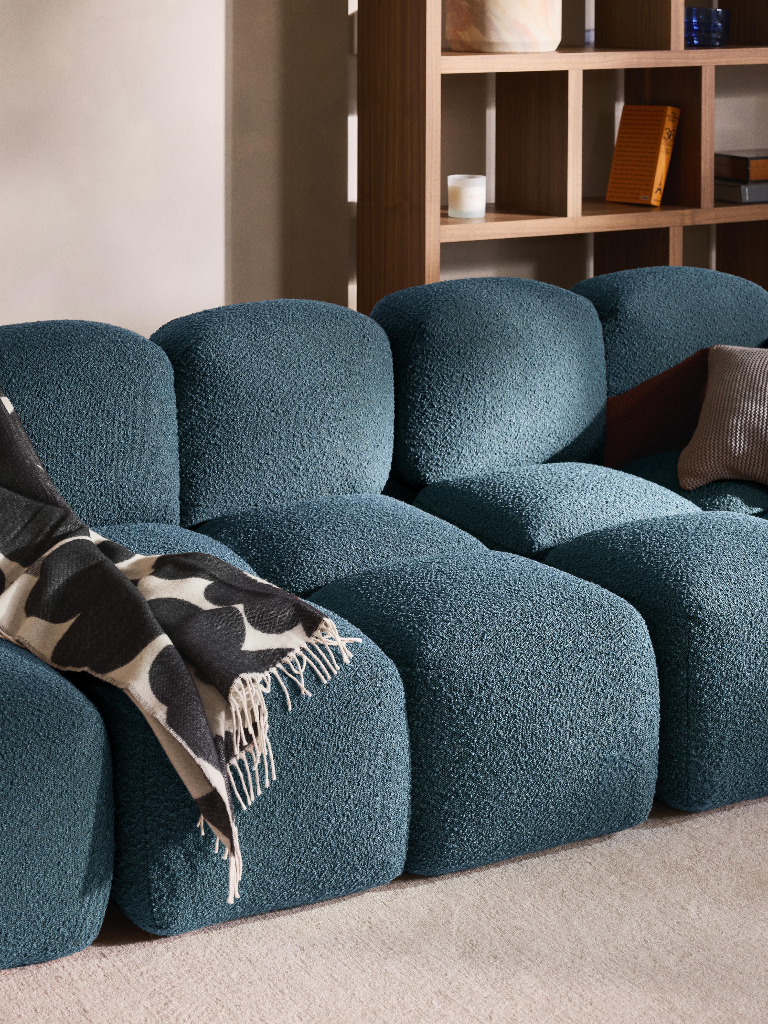 Modulaire bank Tayla (4-zits) van bouclé