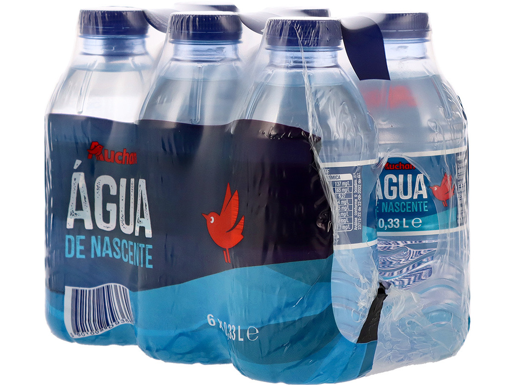 ÁGUA DE NASCENTE AUCHAN 6X0.33L