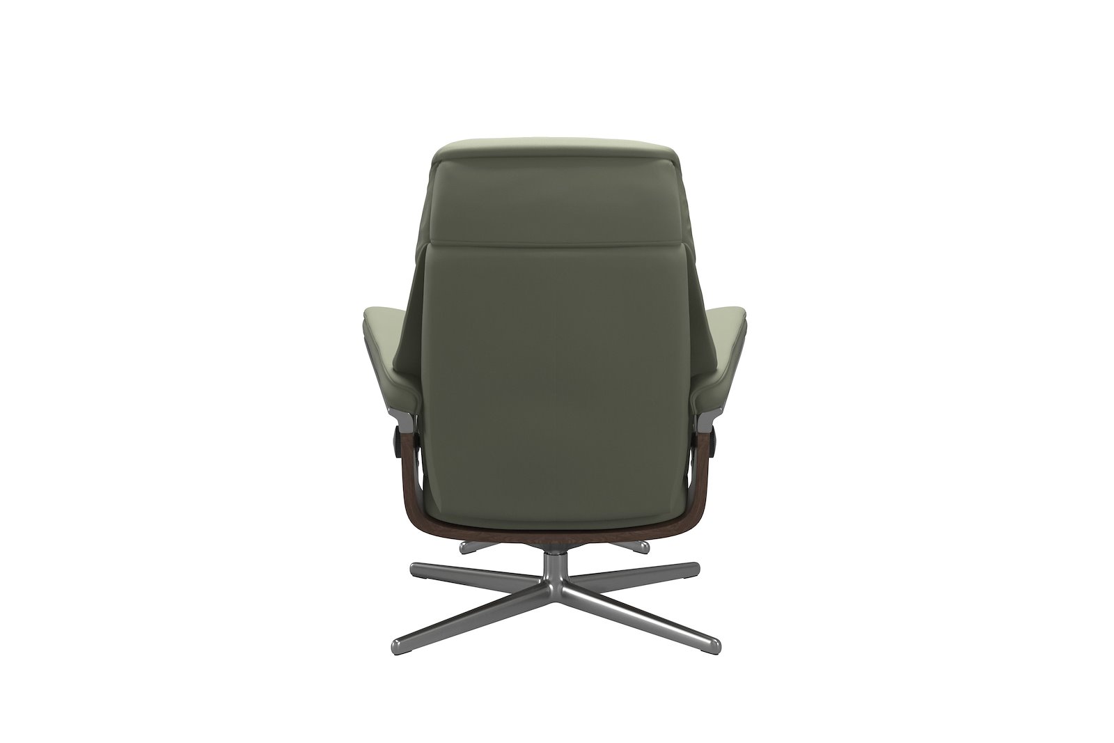 Ruby lenestol med krakk Hud Paloma Shadow Green - Cross Chrome - Valnøtt understell