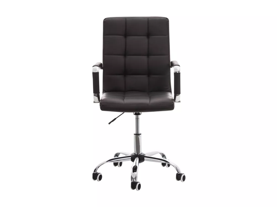 Chaise de bureau - Similicuir & Métal chromé - Marron - Deli V2