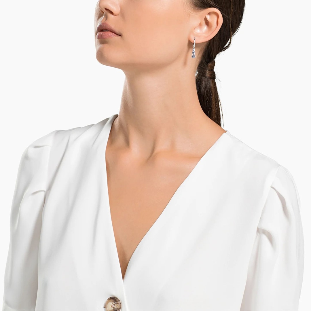 Swarovski Attract Trilogy Ohrringe, weiss, rhodiniert