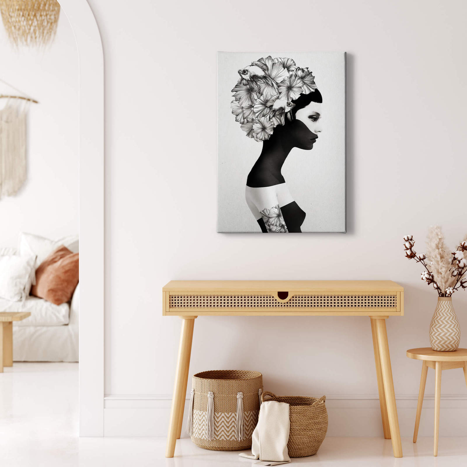 Leinwandbild MARIANNA - schwarz-weiß - 50x70 cm