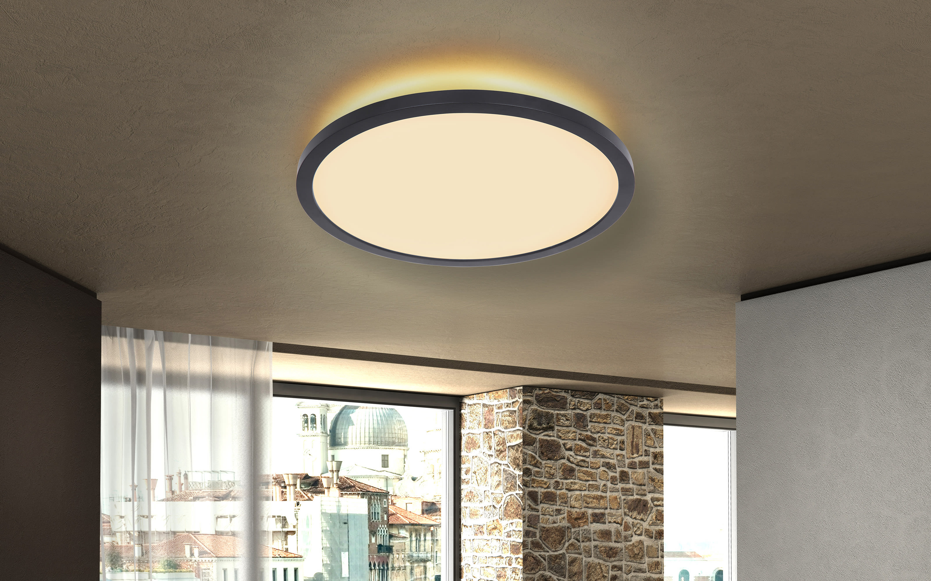 LED-Deckenleuchte Sapana, schwarz, 29,4 cm