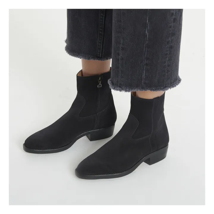 La Botte Gardiane Bottines Clint Cuir Velours | Noir
