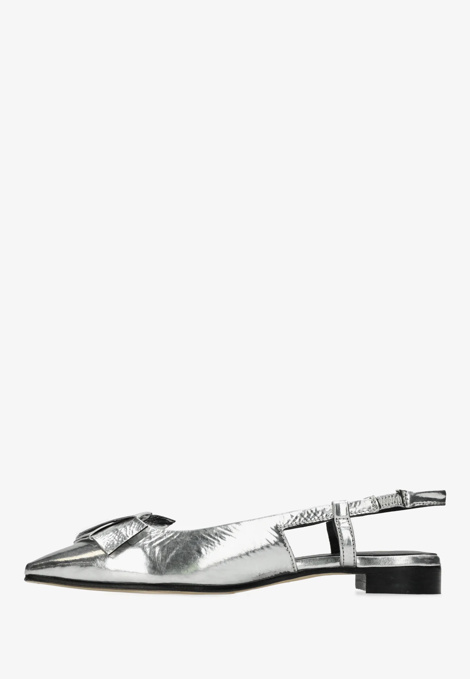 ELISSE SLING metallic crinkle leather Silver