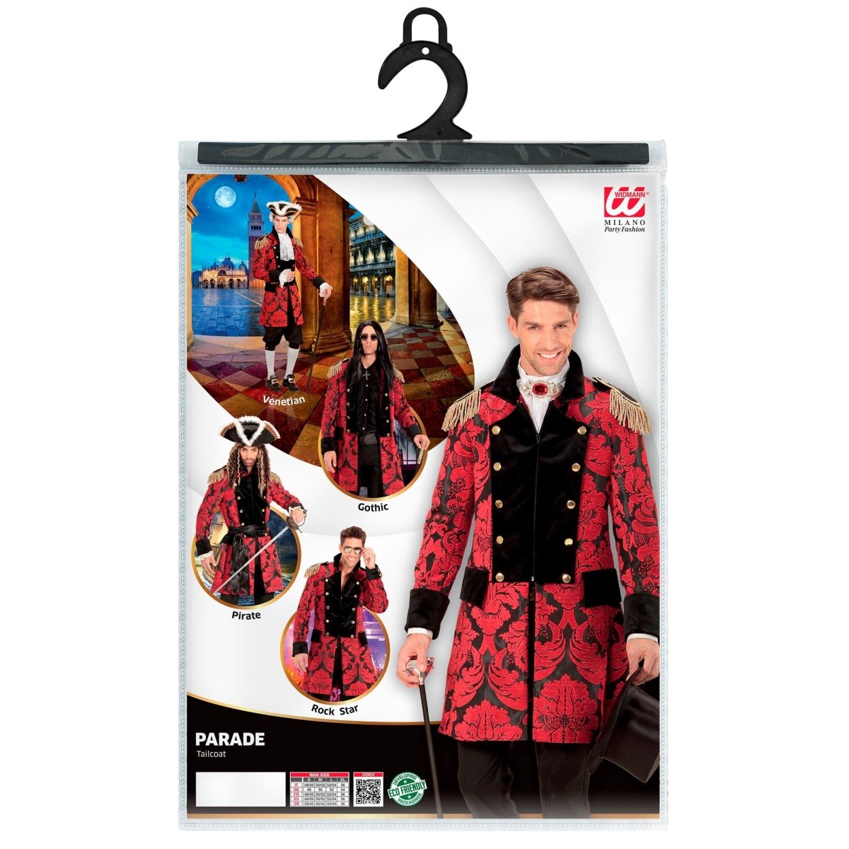 Piraat Jas Rood Zwart Heren