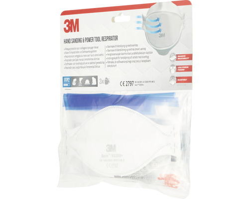 3M™ Aura 9320D+ ademhalingsmasker, 3-delig, beschermingsniveau FFP2 zonder ventiel
