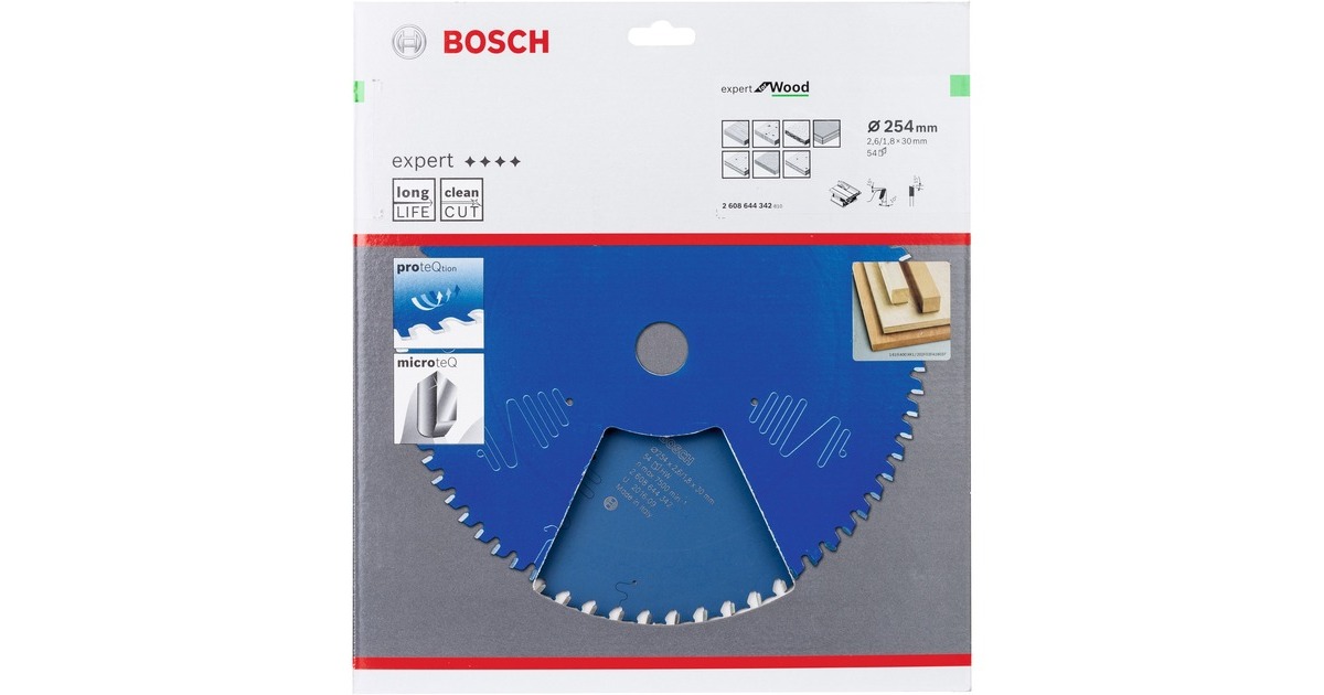 BoschCirkelzaagblad Expert for Wood  (Ø 254 mm, 54 tanden)