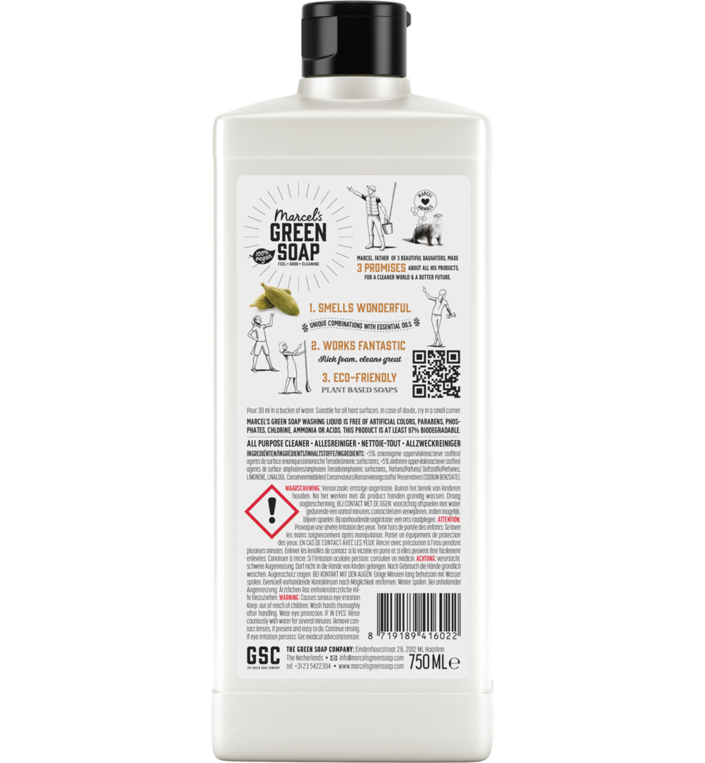 Marcel’s Green Soap Allesreiniger sandelhout & kardemom (750 ml)