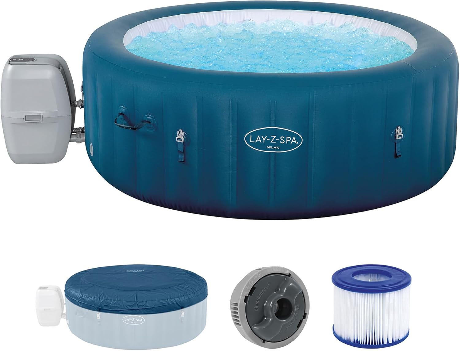 Bestway® Lay-Z-SPA® WLAN-Whirlpool Milan AirJet Plus Ø 196 x 71 cm, rund