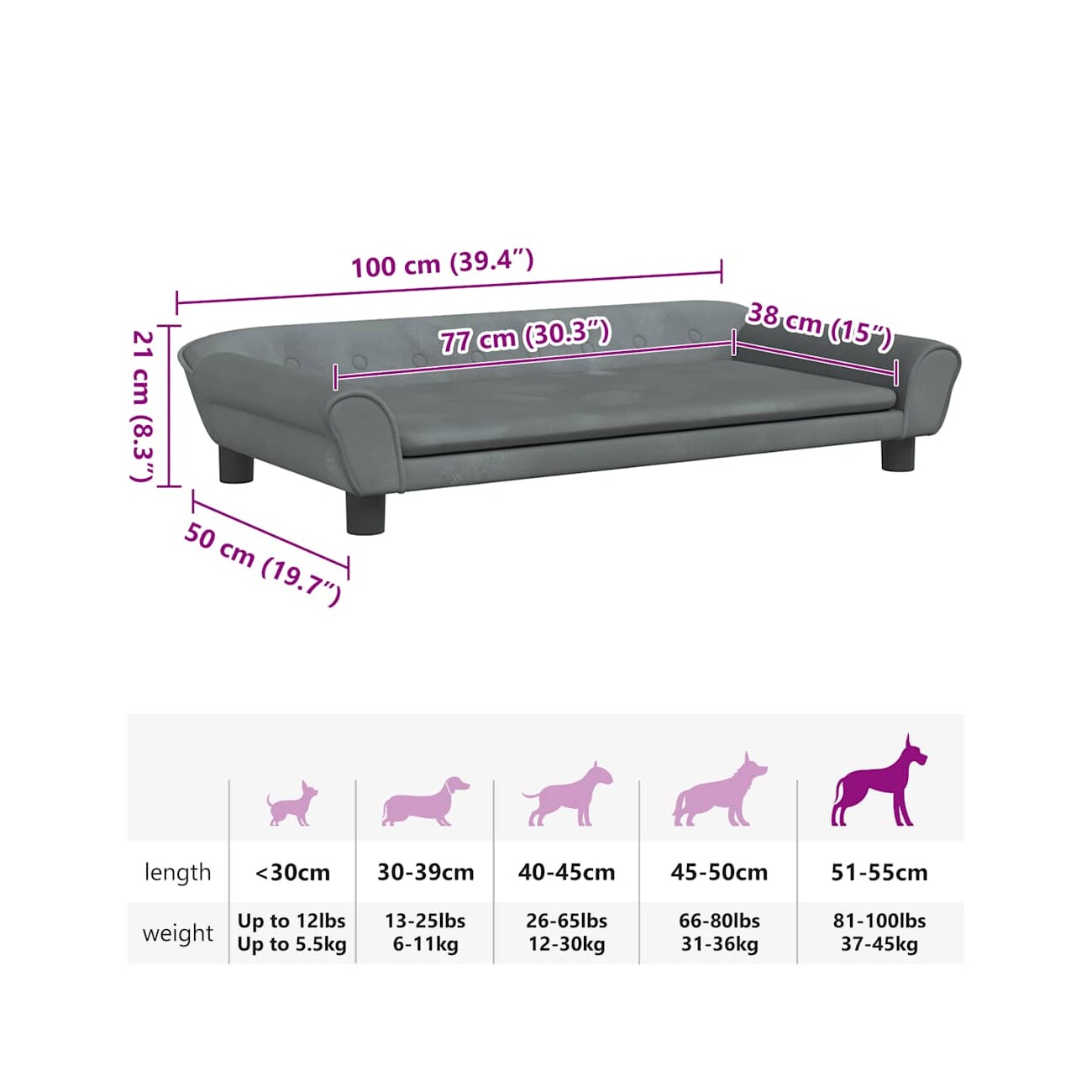 VidaXL Hundebett