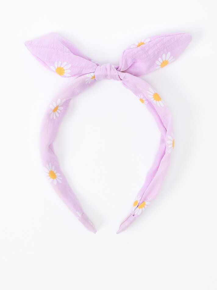 Conjunto de tiara de margaridas e 2 scrunchies - Vários modelos