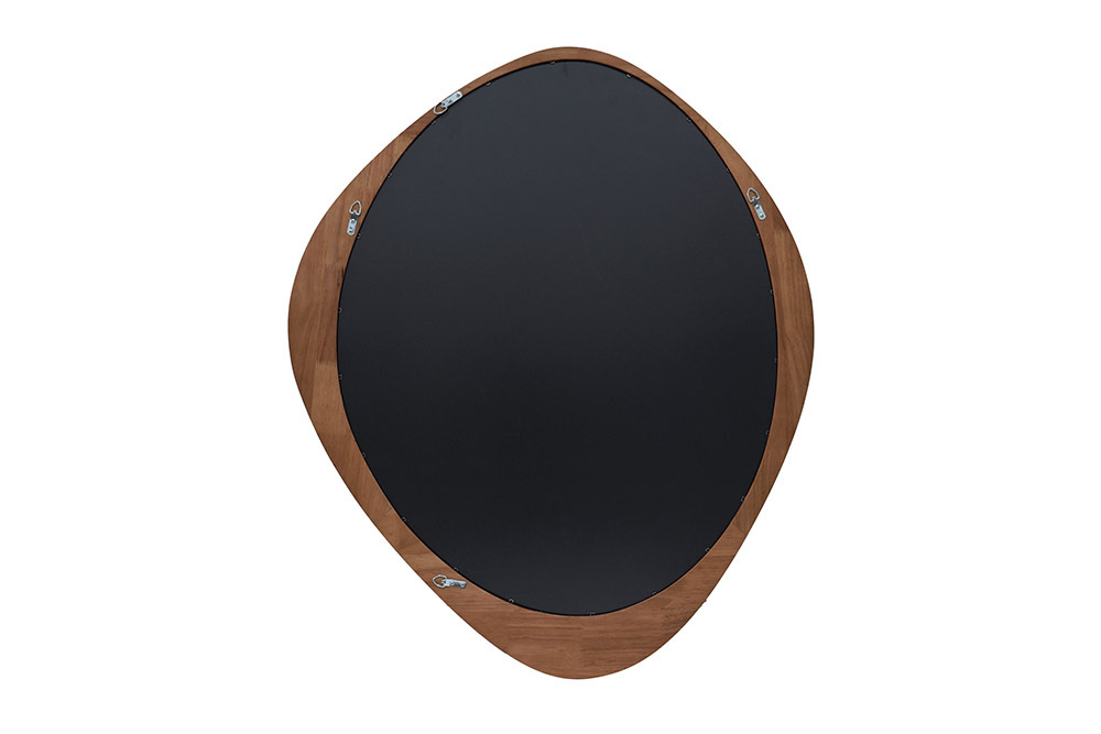 Massiver Wandspiegel ORGANIC 90cm braun Walnussholz-Design