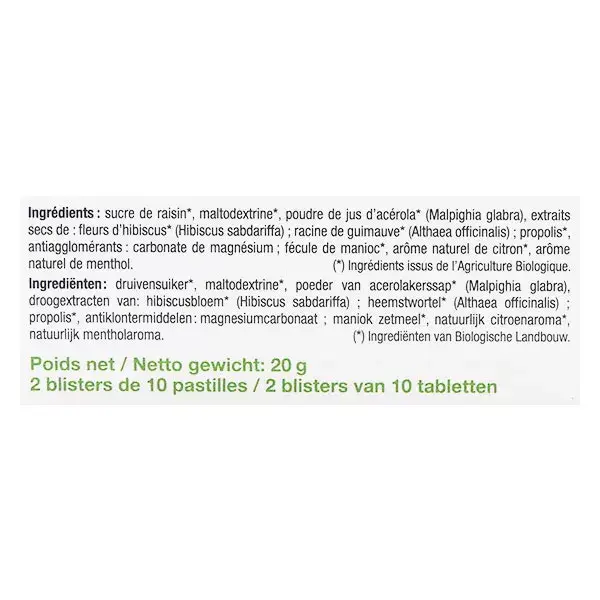 Ladrôme Propolis Pastilles Adoucissantes Bio 20 pastilles