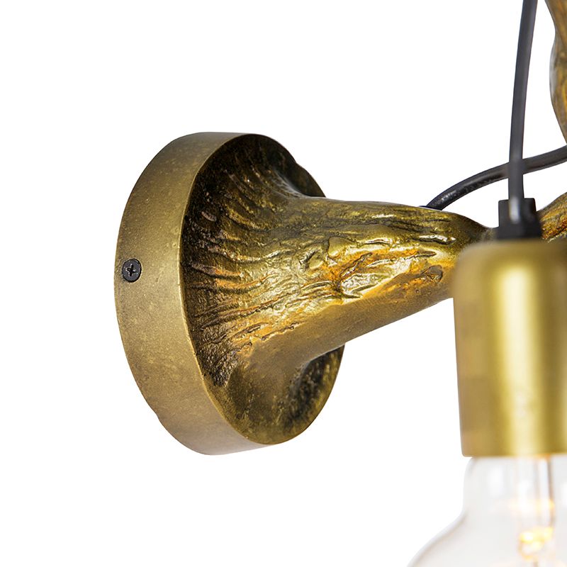 Vintage wandlamp messing - Animal Fugl