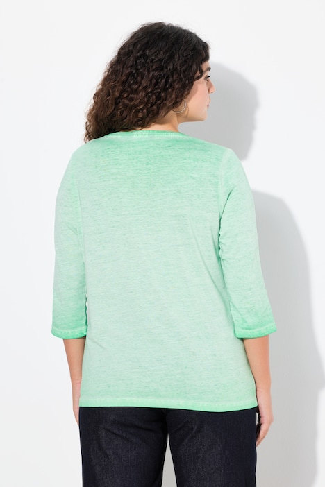 T-Shirt, Moin, Cold Dyed, V-Ausschnitt, 3/4-Arm