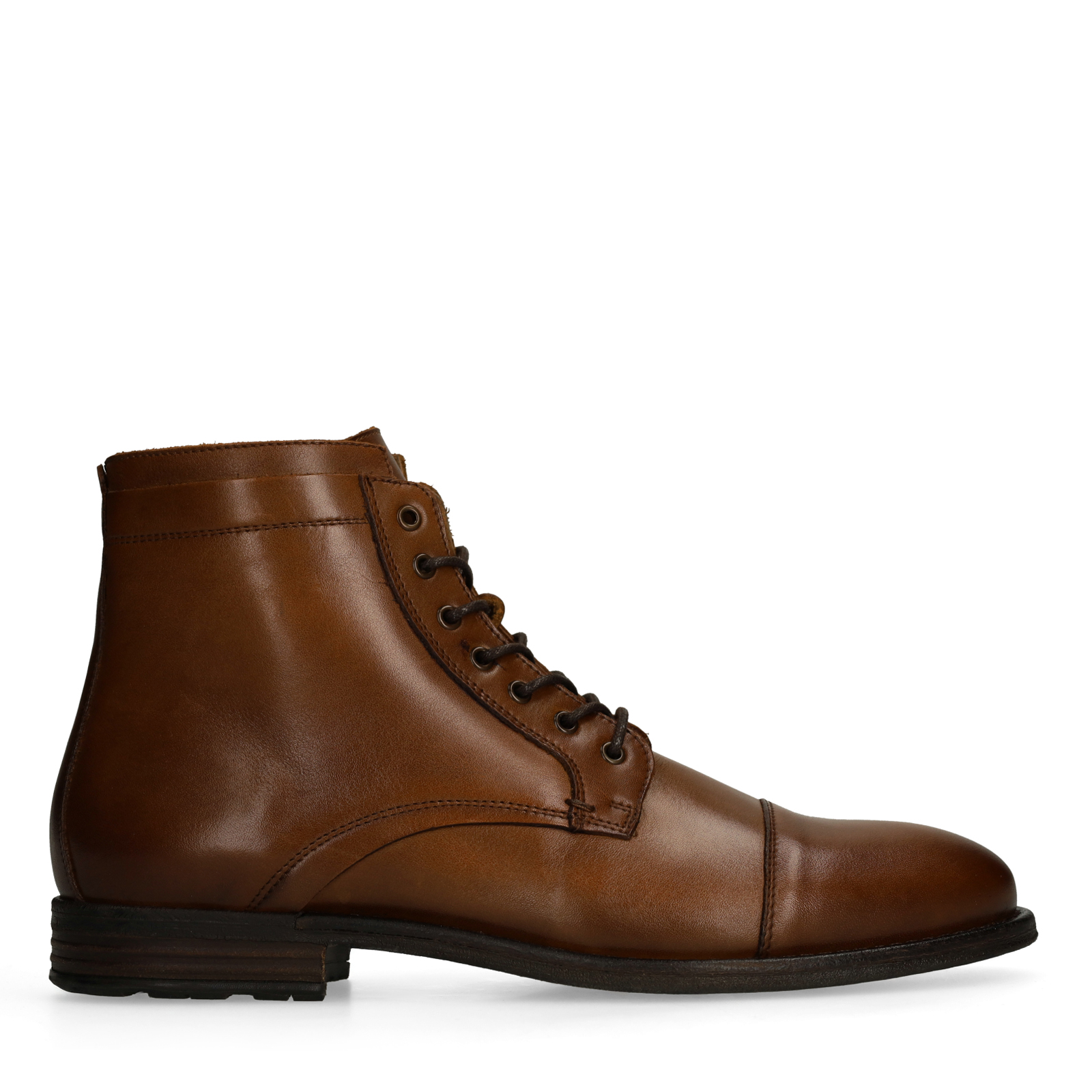 Cognac leren veterboots