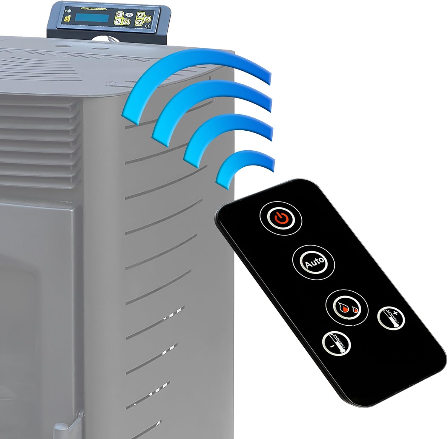 NEMAXX® P12 Pelletofen 13,6 kW bis 300m³– Elektrokamin mit ECO-Modus,Wi-Fi Ready,Wochen-Timer & Überhitzungsthermostat für effizientes Heizen – Schwarz