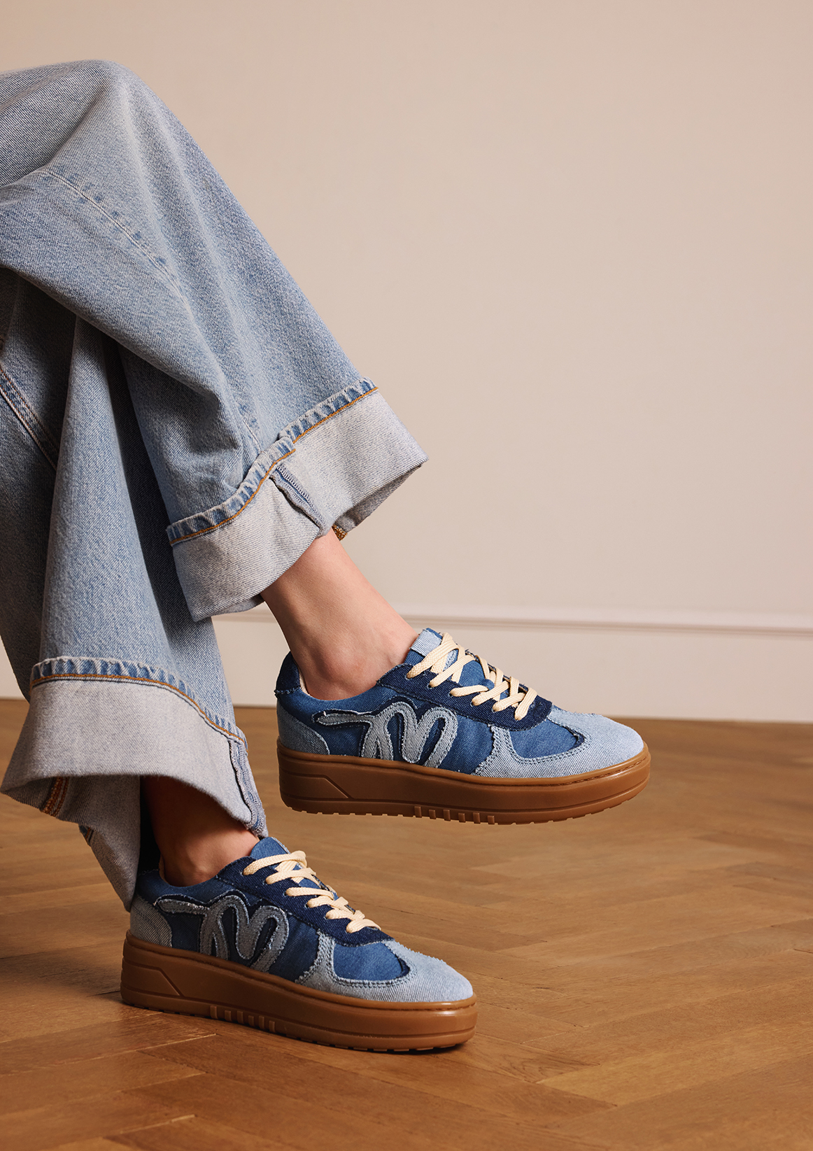 Blauwe denim sneakers