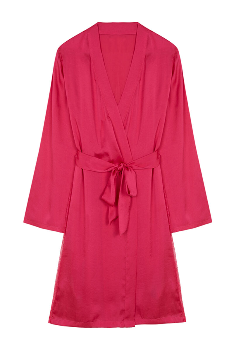 Robe de cetim com renda fúcsia - fúcsia