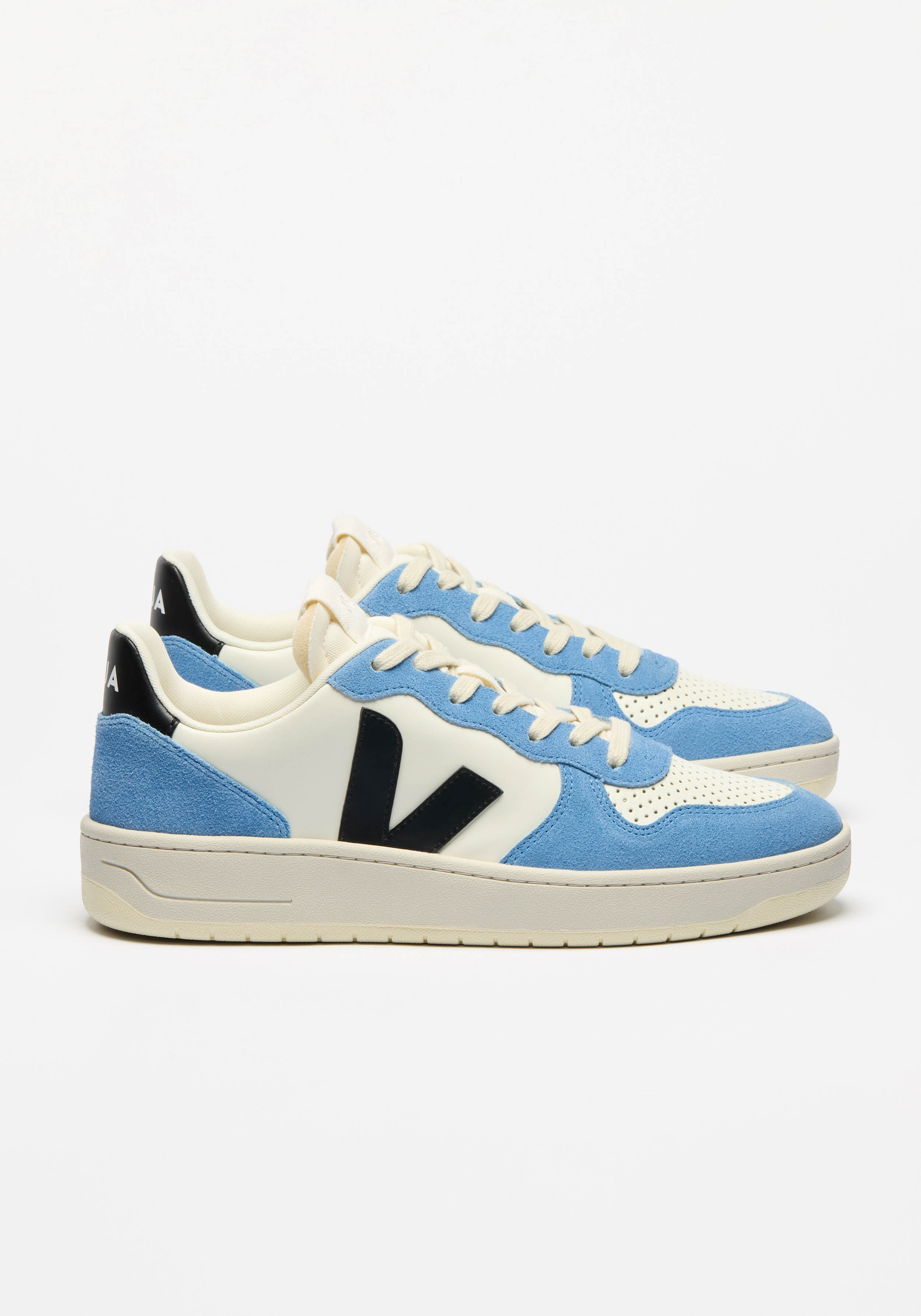 Veja Sneaker V-10 Leather Pure Black Aqua