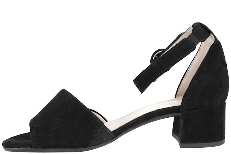 GABOR SANDAL I SORT MICROVELOUR