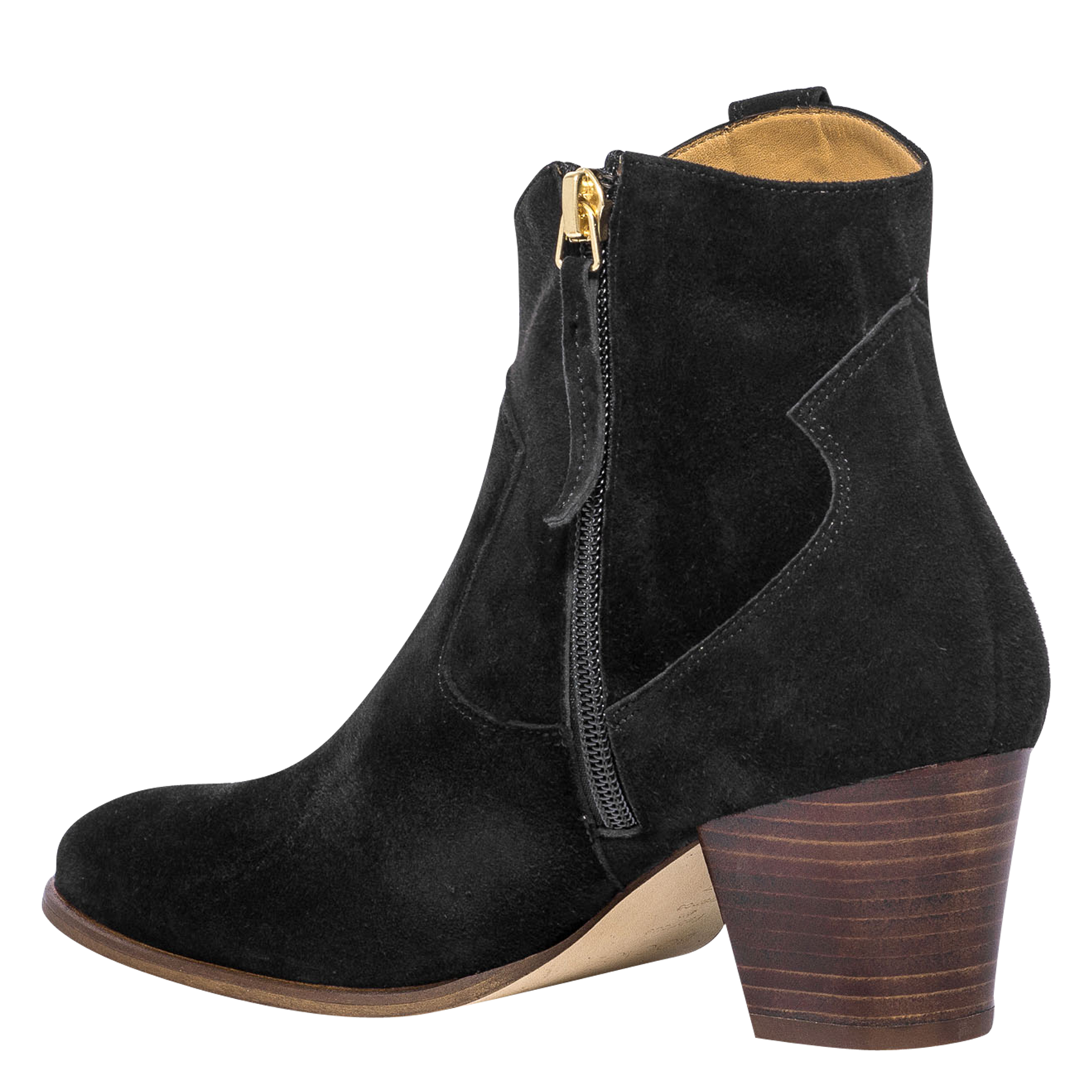 MELISSE - Bottines en cuir velours | Noir