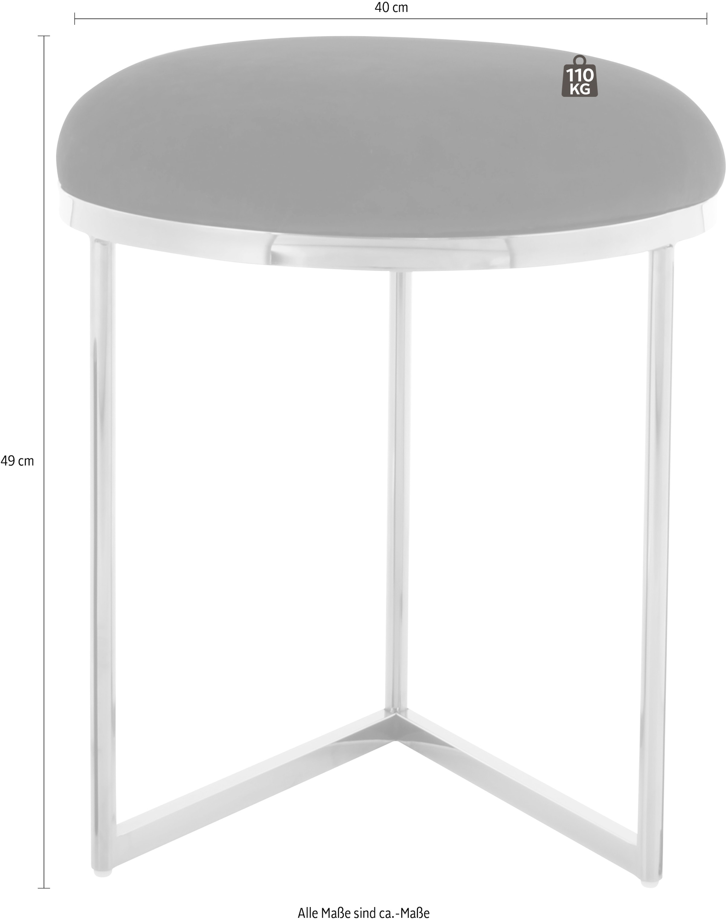 Kayoom Sitzhocker »Hocker Wynona 325,  in stilvollem Design, mit dreieckiger Grundform« 1 Stk. tlg. glamourös, hochwertig, mit gepolsterter Sitzfläche in runder Form