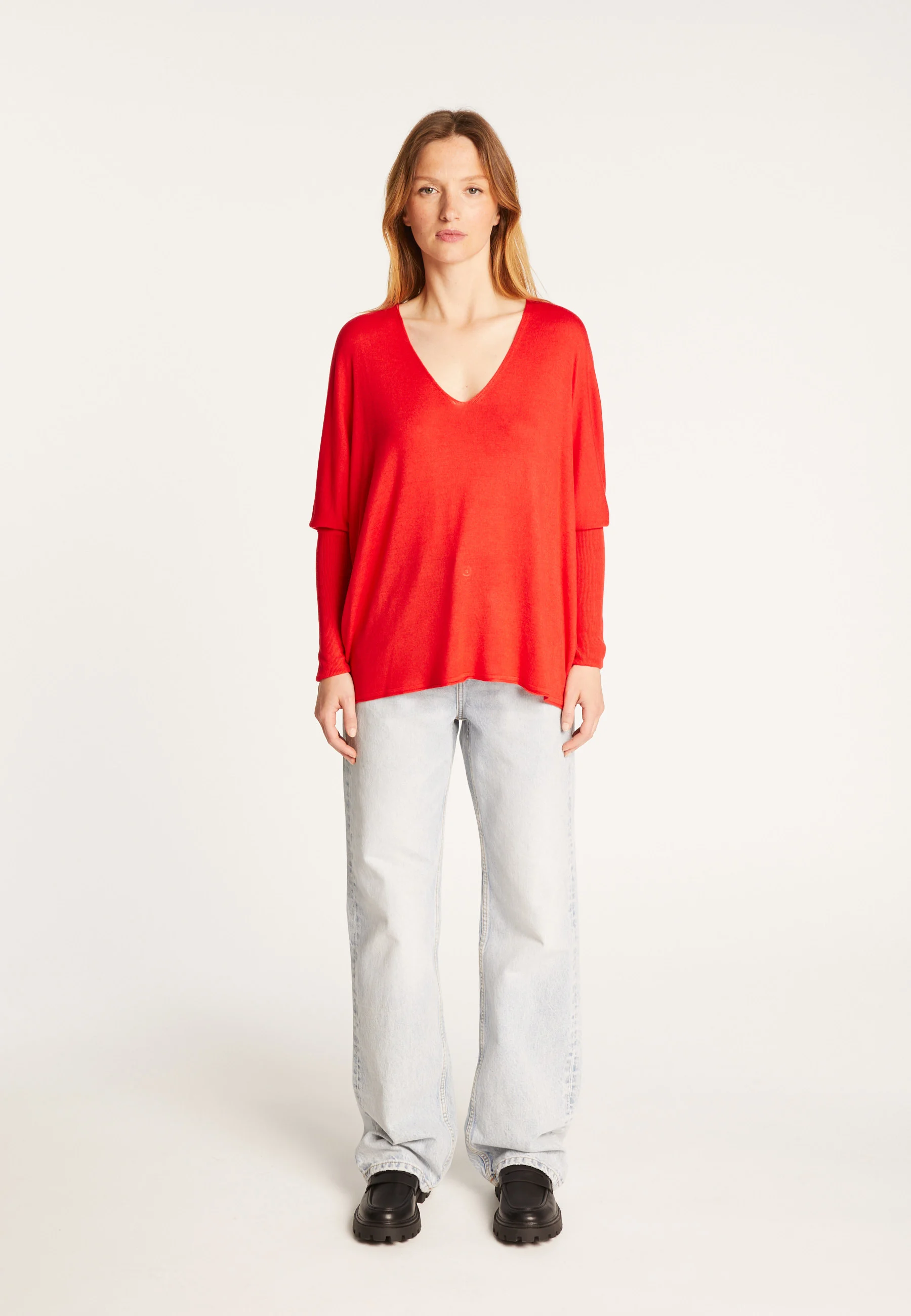 RICAAH24 - T-shirten fibre de bambou cachemire | Rouge