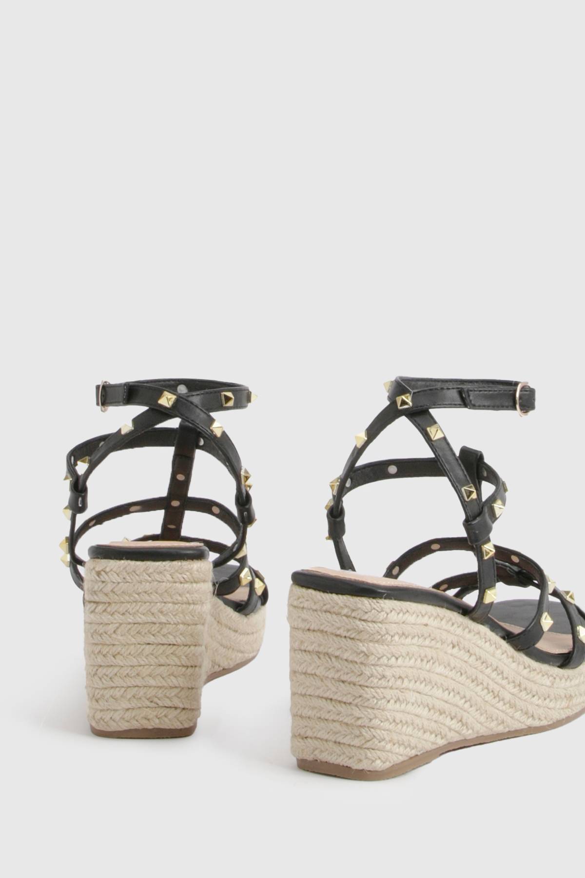 boohoo Sandales Compensées Cloutées Style Gladiateur